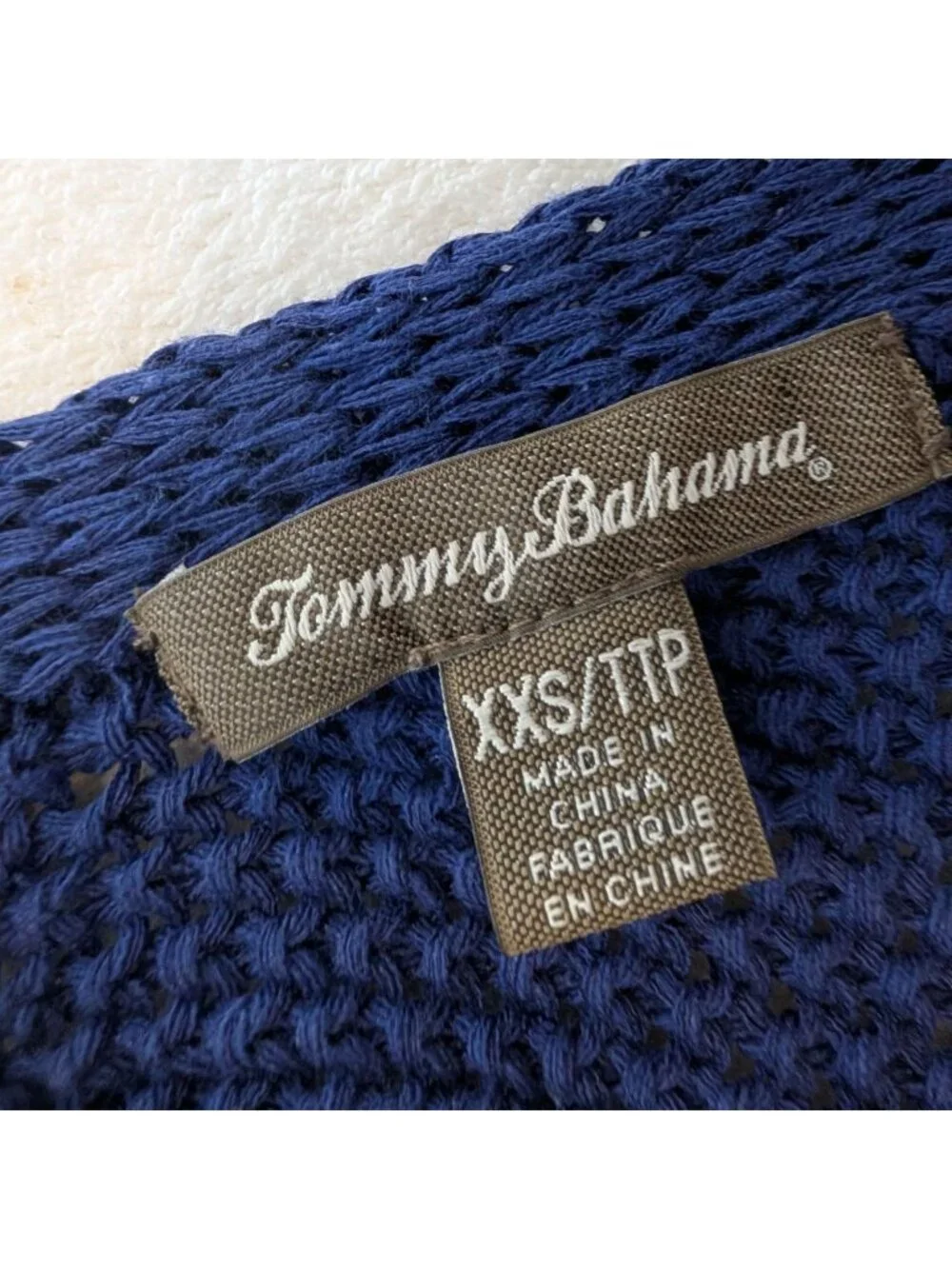 Tommy Bahama Paradise Sun Blue Halter Sweater Womens XXS Open Knit Lightweight - Picture 6 of 12